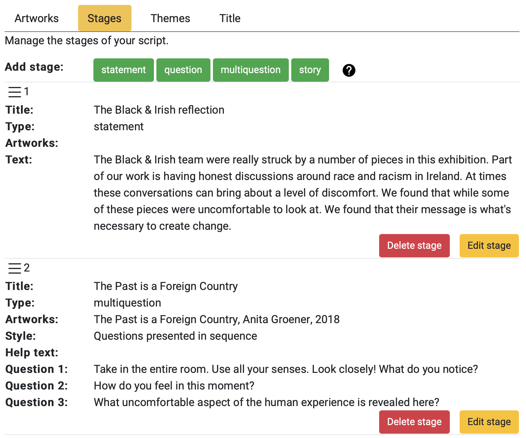 Script authoring page of Deep Viewpoints